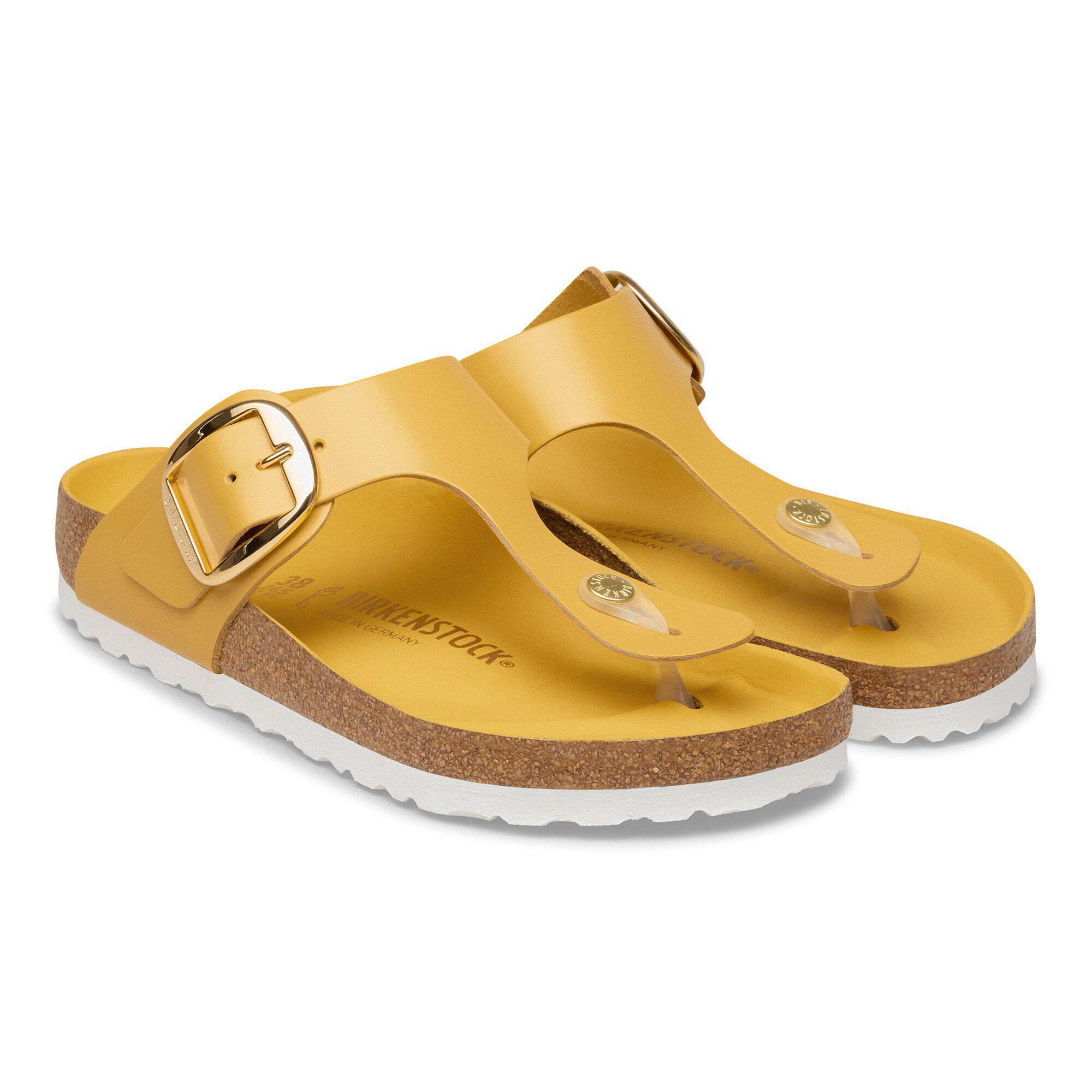 BIRKENSTOCK Gizeh Big Buckle Couro Natural com Brilho