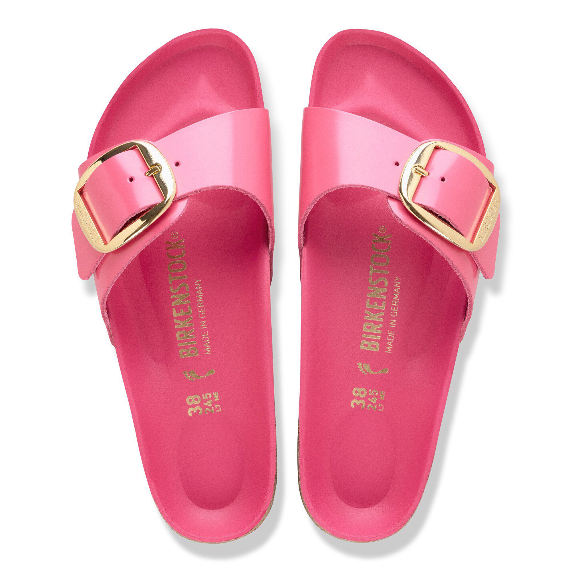 Madrid Big Buckle Couro Natural Patente