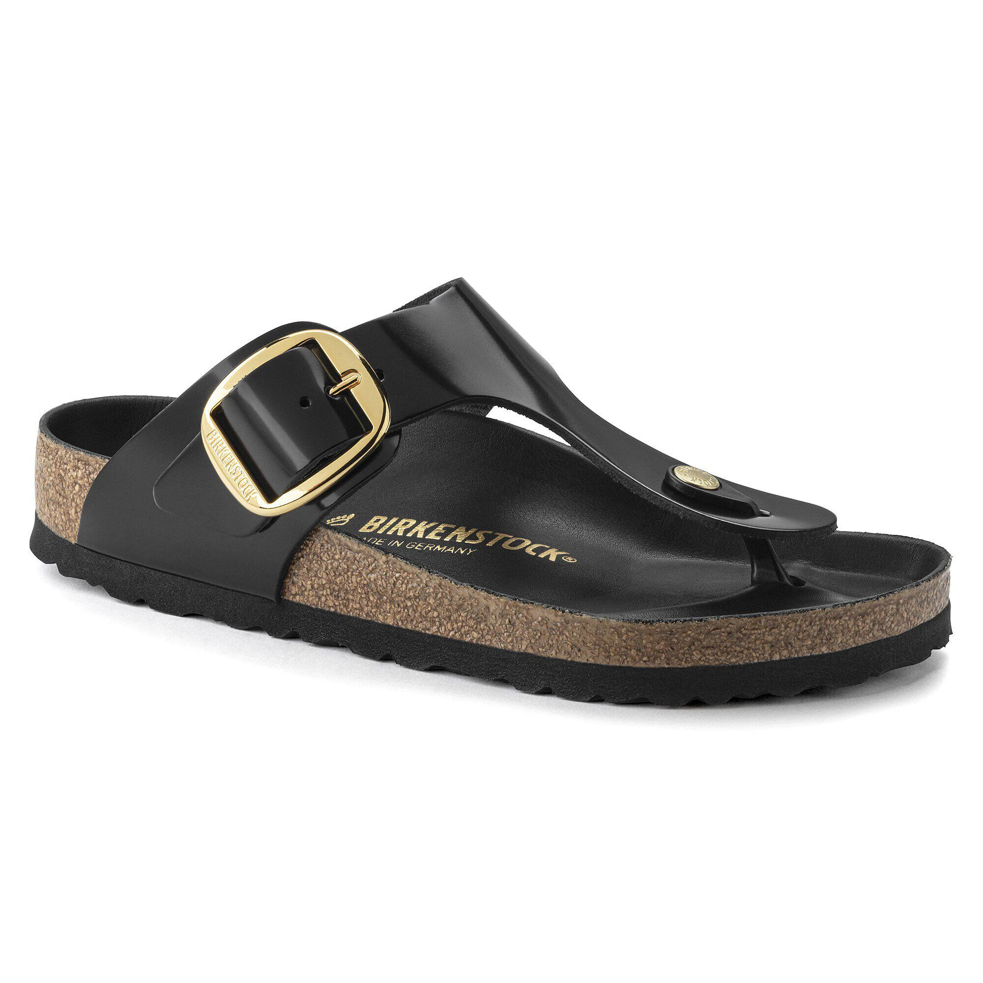 Birkenstock Gizeh Big Buckle Couro Natural com Brilho