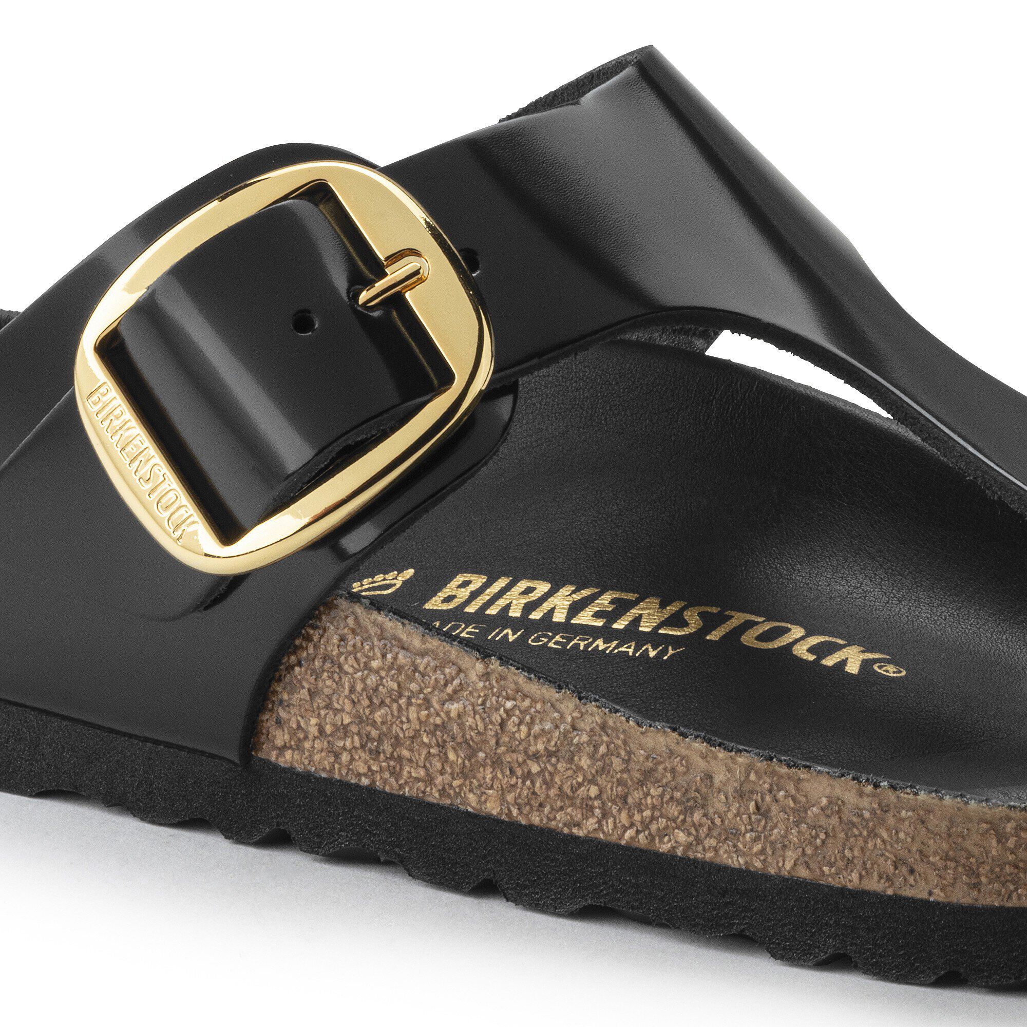 Birkenstock Gizeh Big Buckle Couro Natural com Brilho