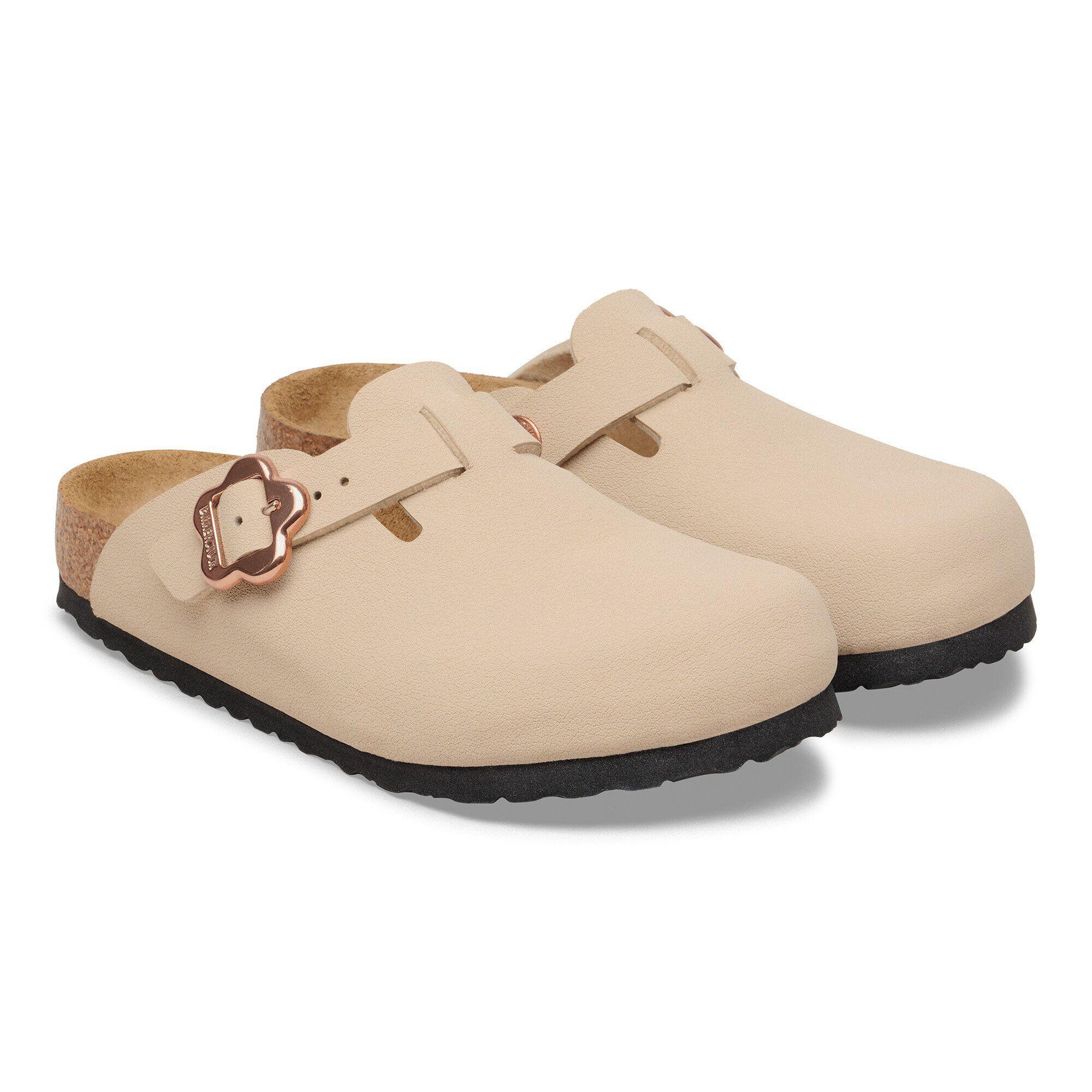Boston Flower Buckle Crianças Birko-Flor Nubuck