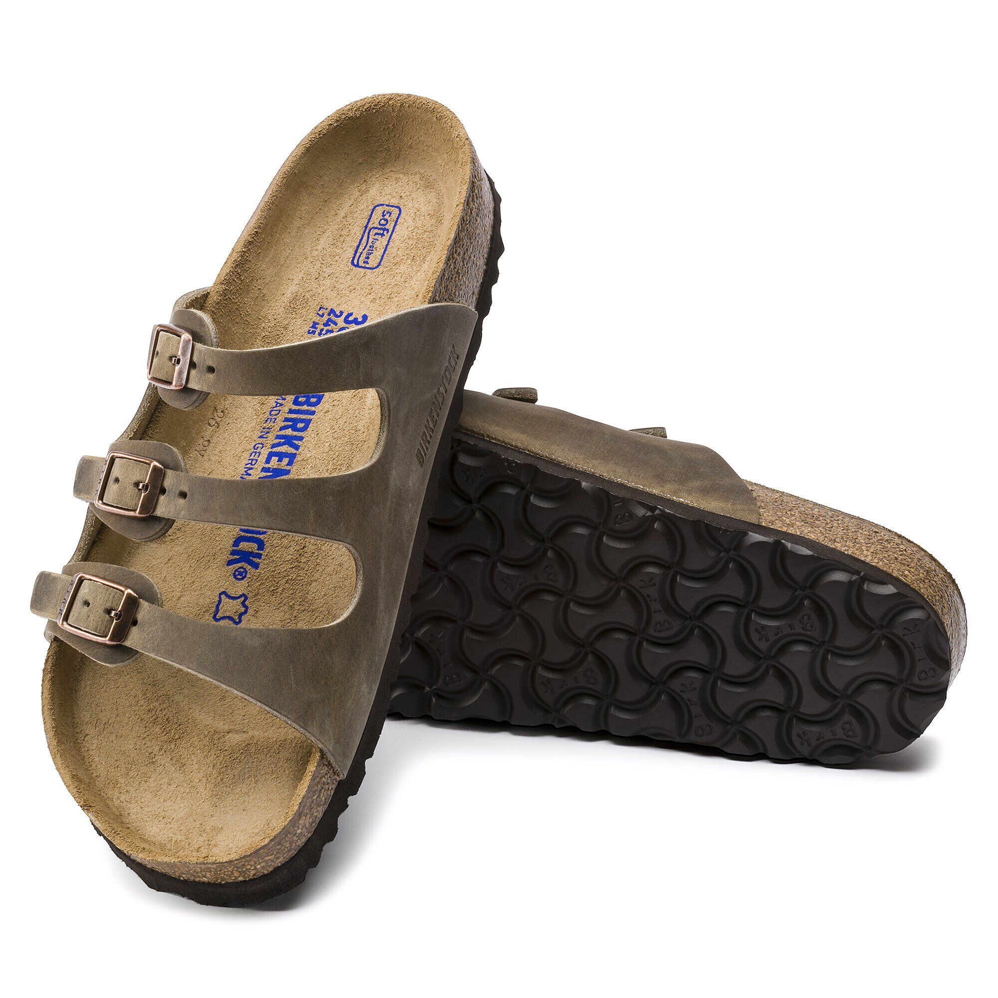 Florida Soft Footbed Couro Natural Oleado