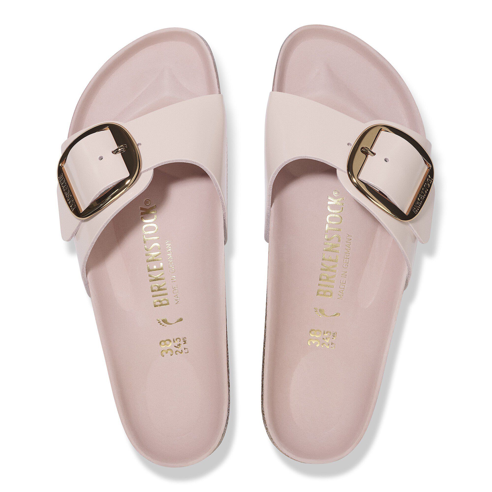 Birkenstock Madrid Big Buckle Couro Natural com Brilho