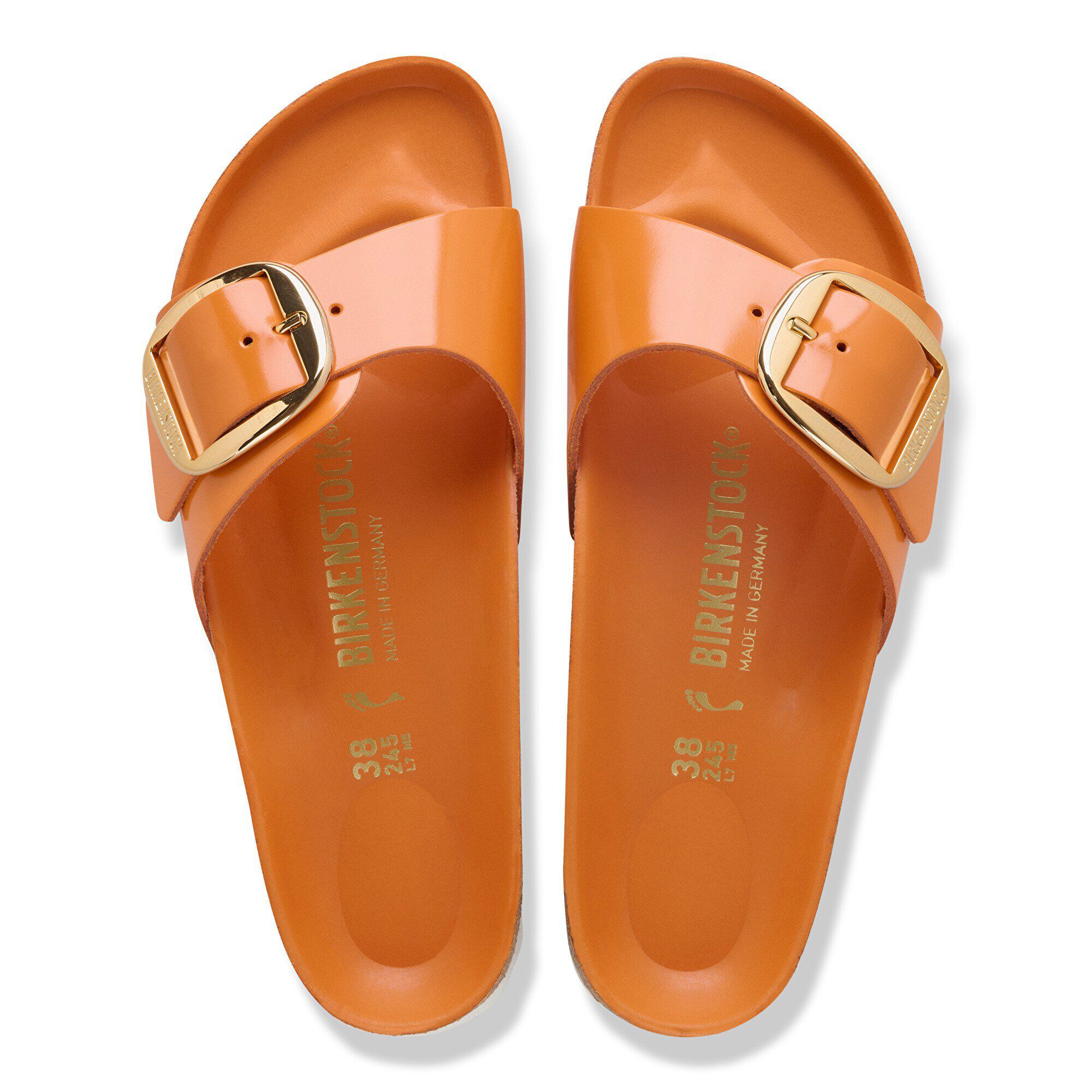 Madrid Big Buckle Couro Natural Patente