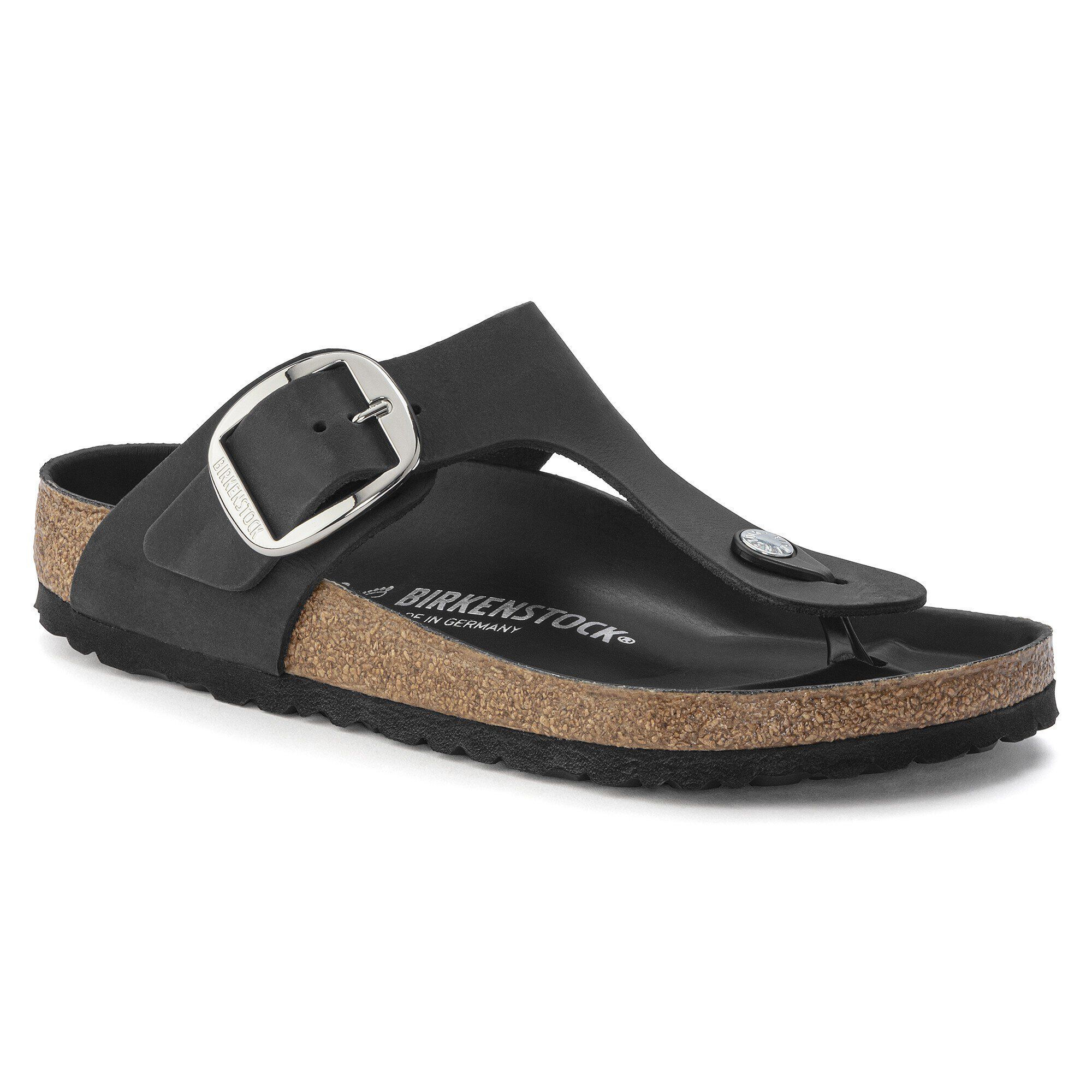Birkenstock Gizeh Big Buckle Couro Natural Oleado