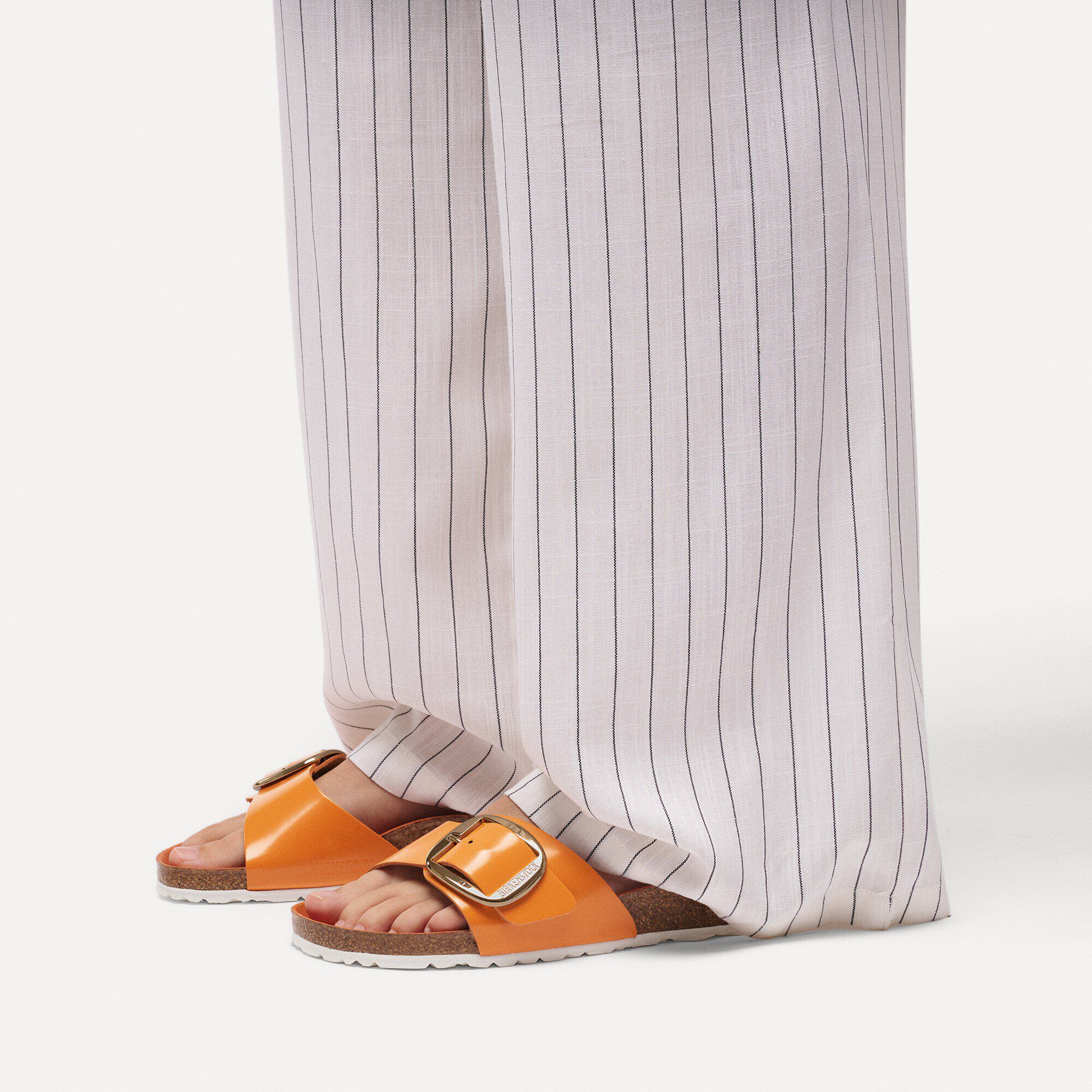 Madrid Big Buckle Couro Natural Patente