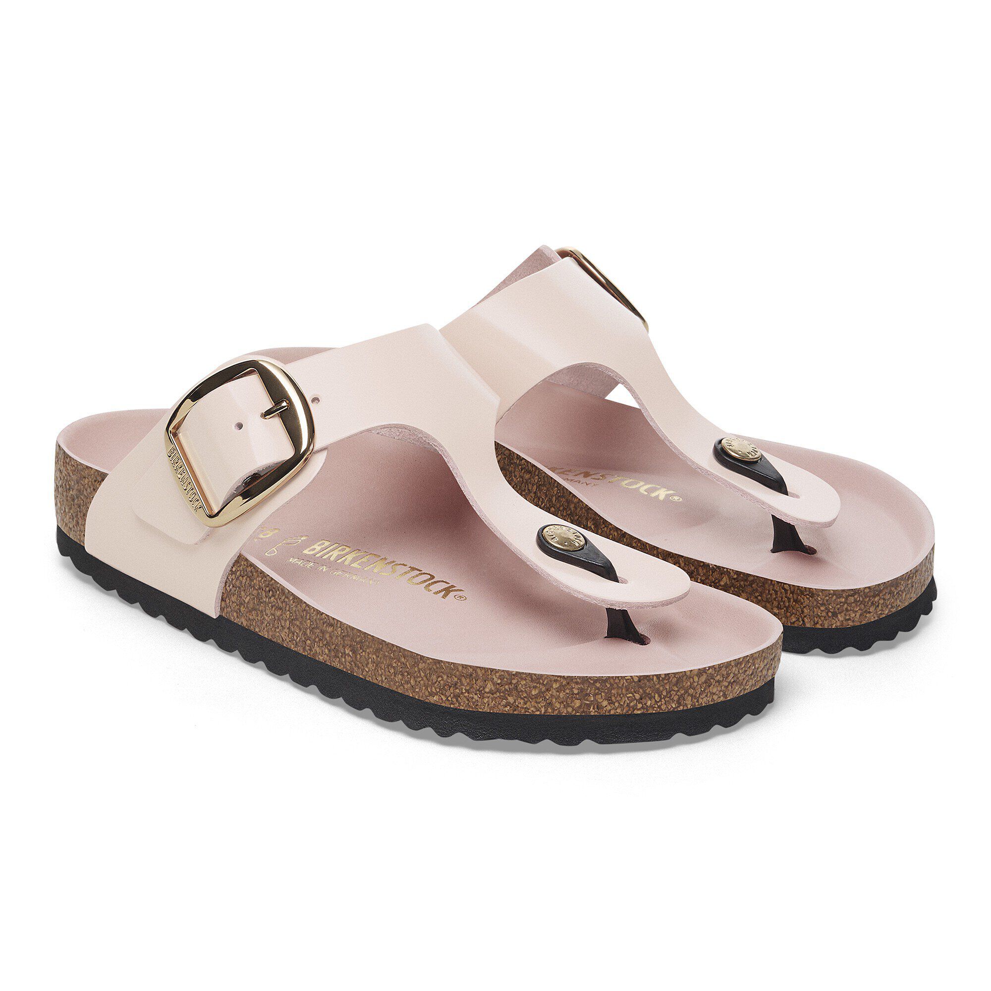 Birkenstock Gizeh Big Buckle Couro Natural com Brilho