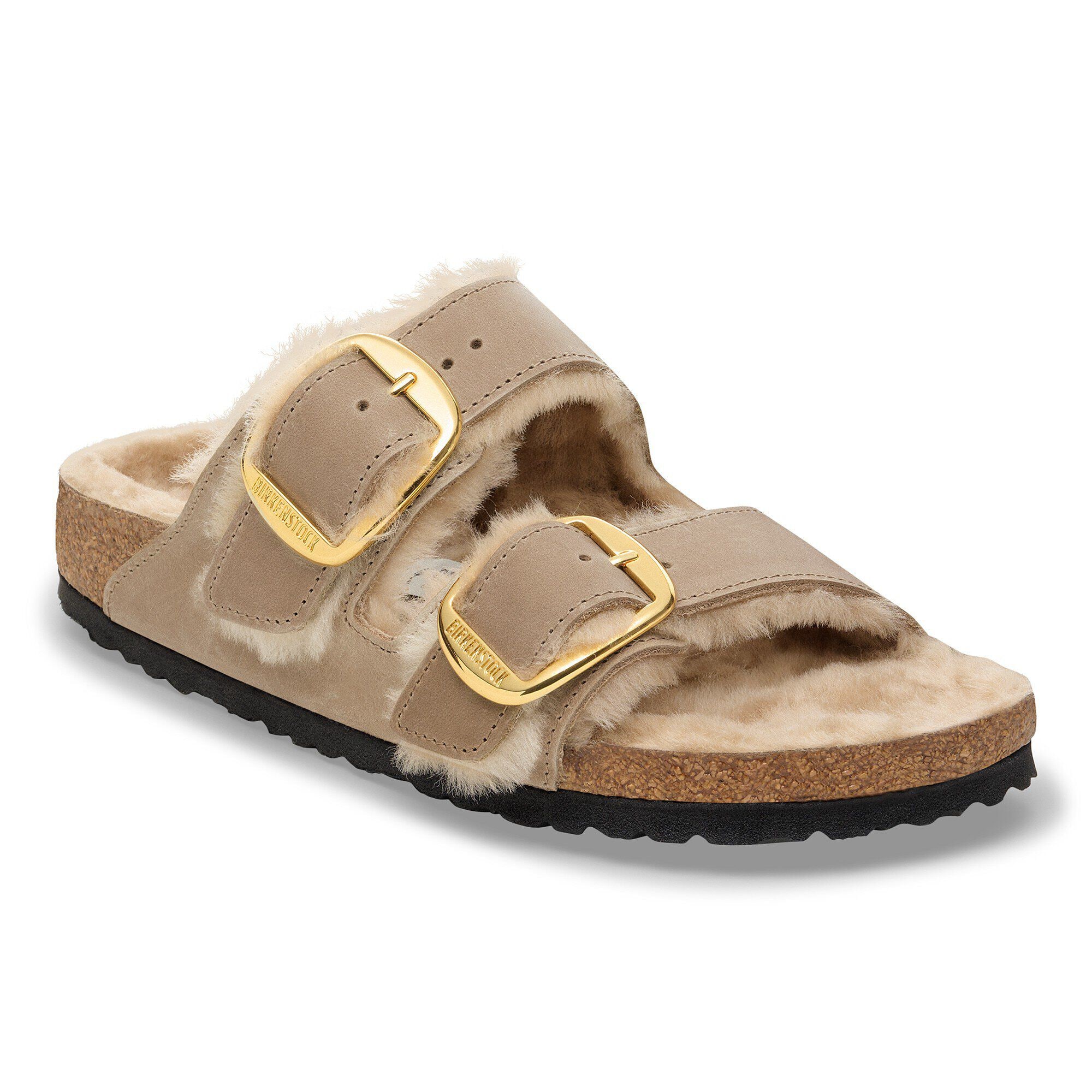 Arizona Big Buckle Shearling Couro Natural Oleado