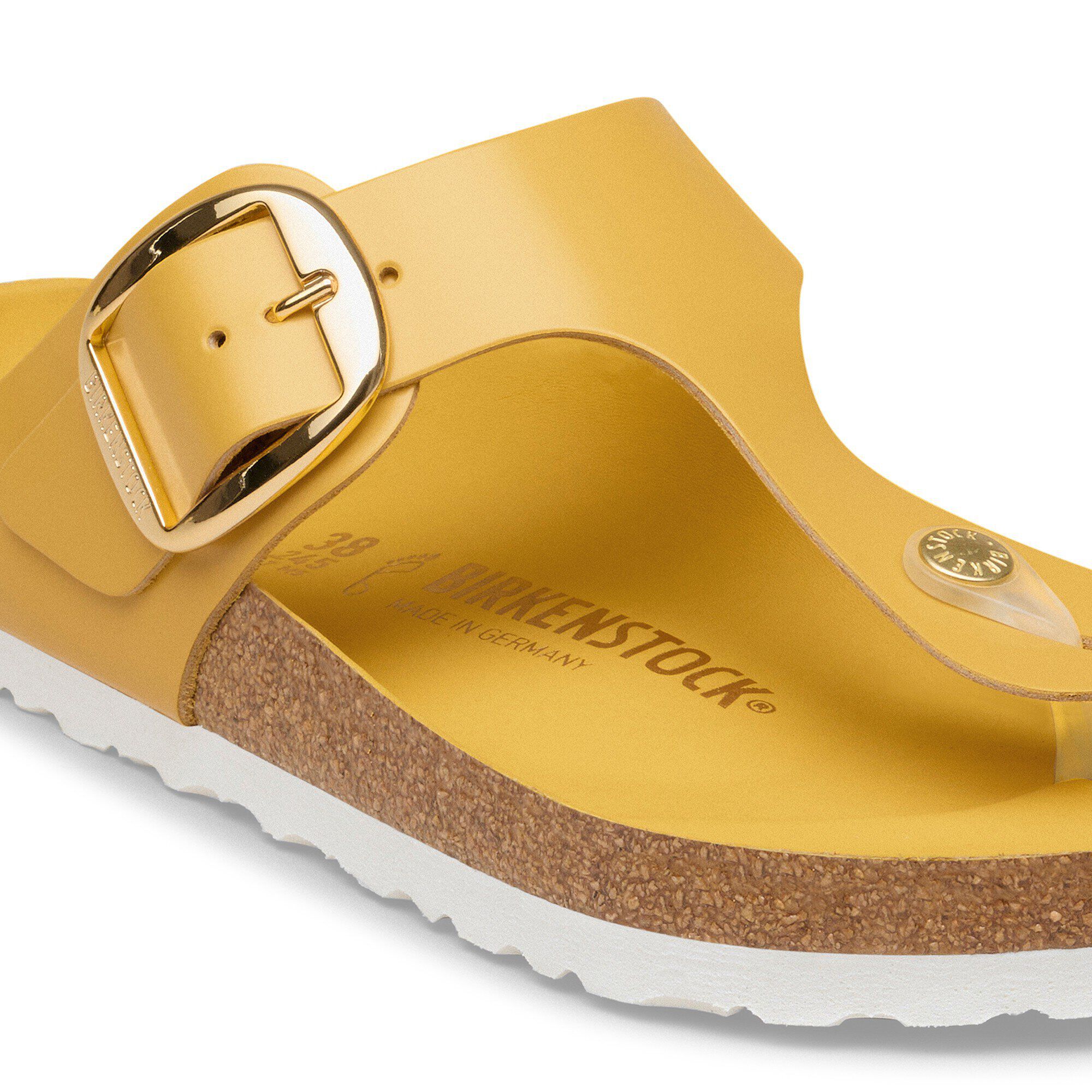 BIRKENSTOCK Gizeh Big Buckle Couro Natural com Brilho