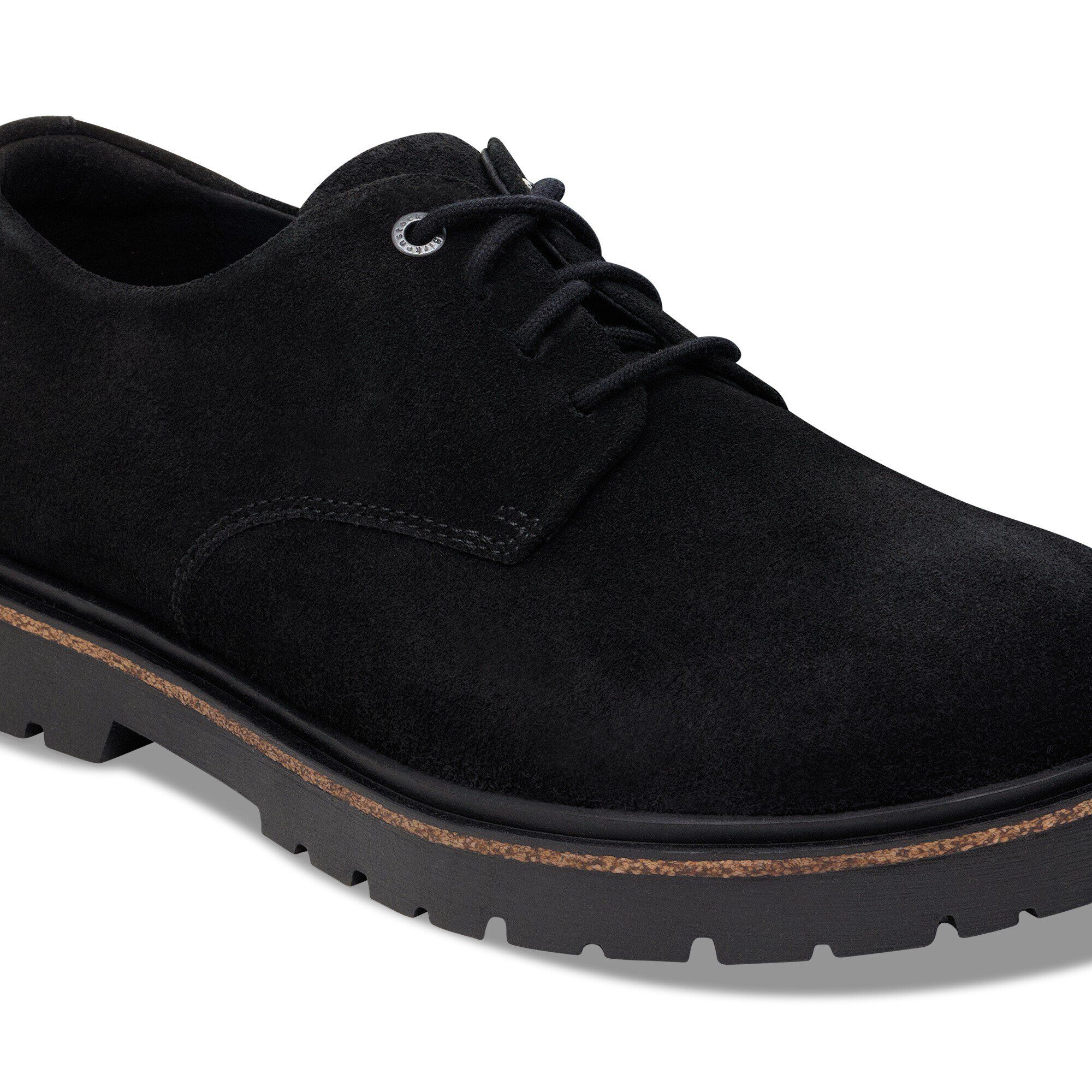 Sapato Baixo de Couro de Veludo com Renda Highwood